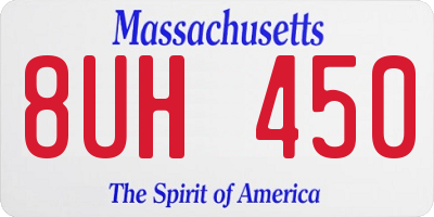 MA license plate 8UH450