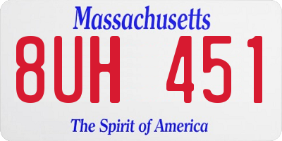 MA license plate 8UH451