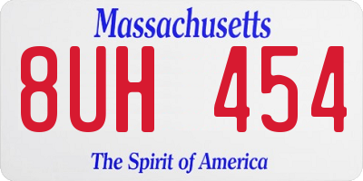 MA license plate 8UH454