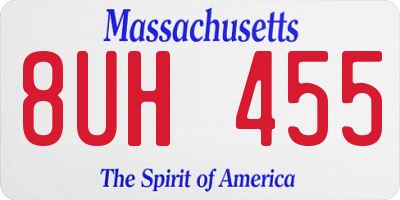MA license plate 8UH455