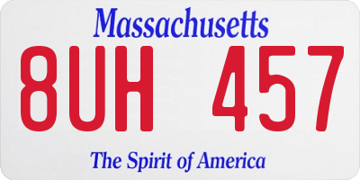 MA license plate 8UH457