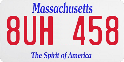 MA license plate 8UH458