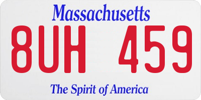 MA license plate 8UH459
