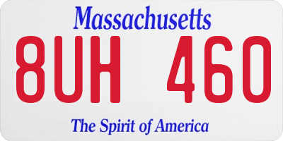 MA license plate 8UH460