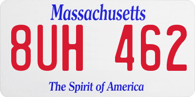 MA license plate 8UH462