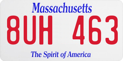 MA license plate 8UH463