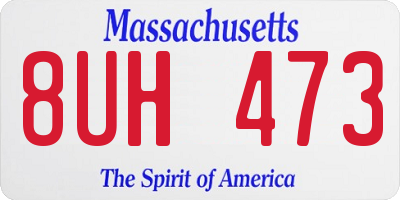 MA license plate 8UH473
