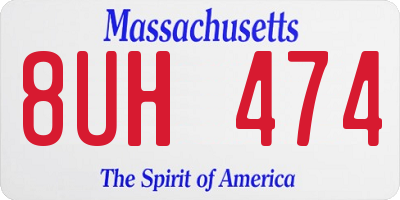 MA license plate 8UH474