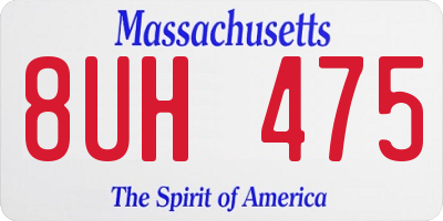 MA license plate 8UH475