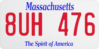 MA license plate 8UH476
