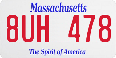 MA license plate 8UH478