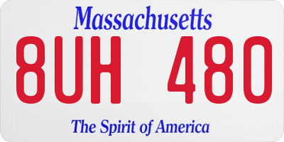 MA license plate 8UH480