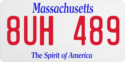 MA license plate 8UH489