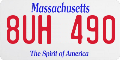 MA license plate 8UH490
