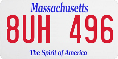 MA license plate 8UH496