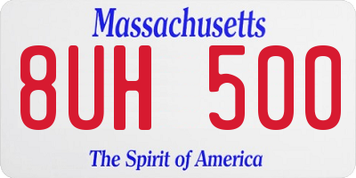 MA license plate 8UH500