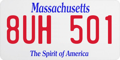 MA license plate 8UH501
