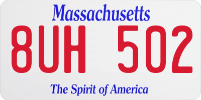 MA license plate 8UH502
