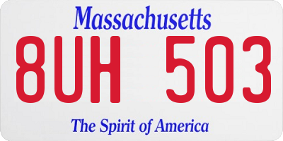 MA license plate 8UH503