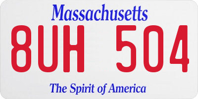 MA license plate 8UH504