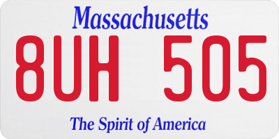 MA license plate 8UH505
