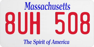 MA license plate 8UH508