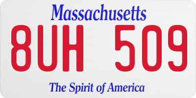 MA license plate 8UH509