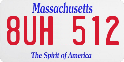 MA license plate 8UH512