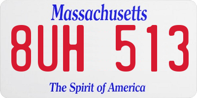 MA license plate 8UH513