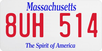 MA license plate 8UH514