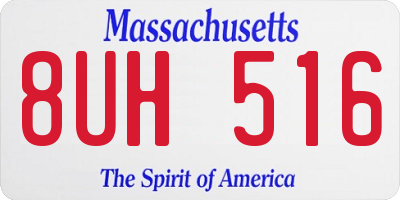 MA license plate 8UH516