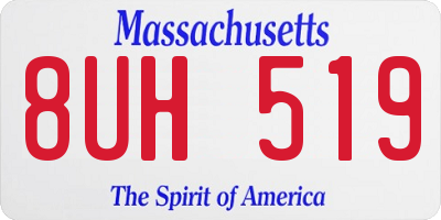 MA license plate 8UH519