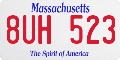 MA license plate 8UH523