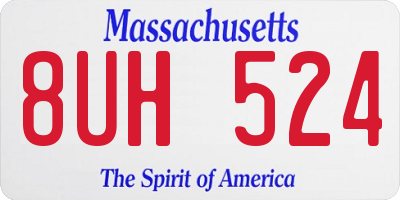 MA license plate 8UH524