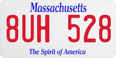 MA license plate 8UH528