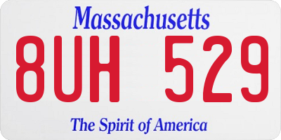 MA license plate 8UH529