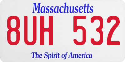 MA license plate 8UH532