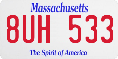 MA license plate 8UH533