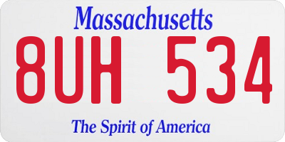 MA license plate 8UH534