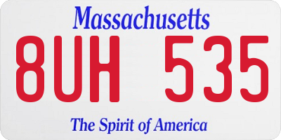 MA license plate 8UH535