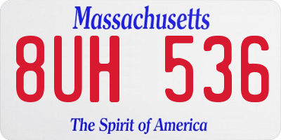 MA license plate 8UH536