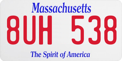 MA license plate 8UH538