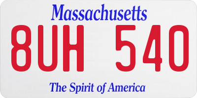 MA license plate 8UH540