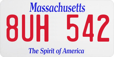 MA license plate 8UH542