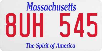 MA license plate 8UH545