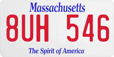MA license plate 8UH546