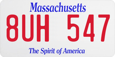MA license plate 8UH547
