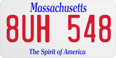 MA license plate 8UH548