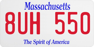 MA license plate 8UH550
