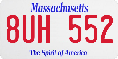 MA license plate 8UH552